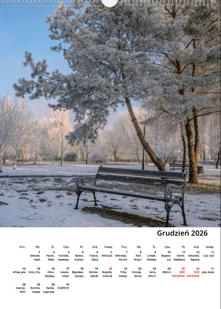 Kalendarz Mogilno w obiektywie 2026 układ pionowy