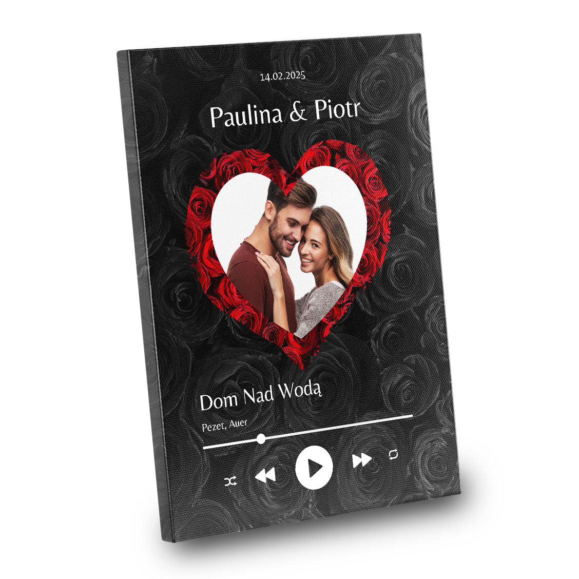 fotoobraz na walentynki róże z piosenką pionowy