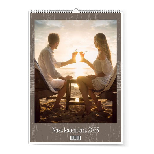 kalendarz A3 A4 pionowy rustykalny