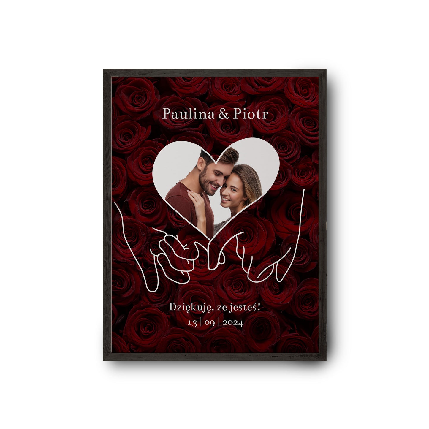 Fotoplakat na Walentynki, rocznicę Róże i Serce