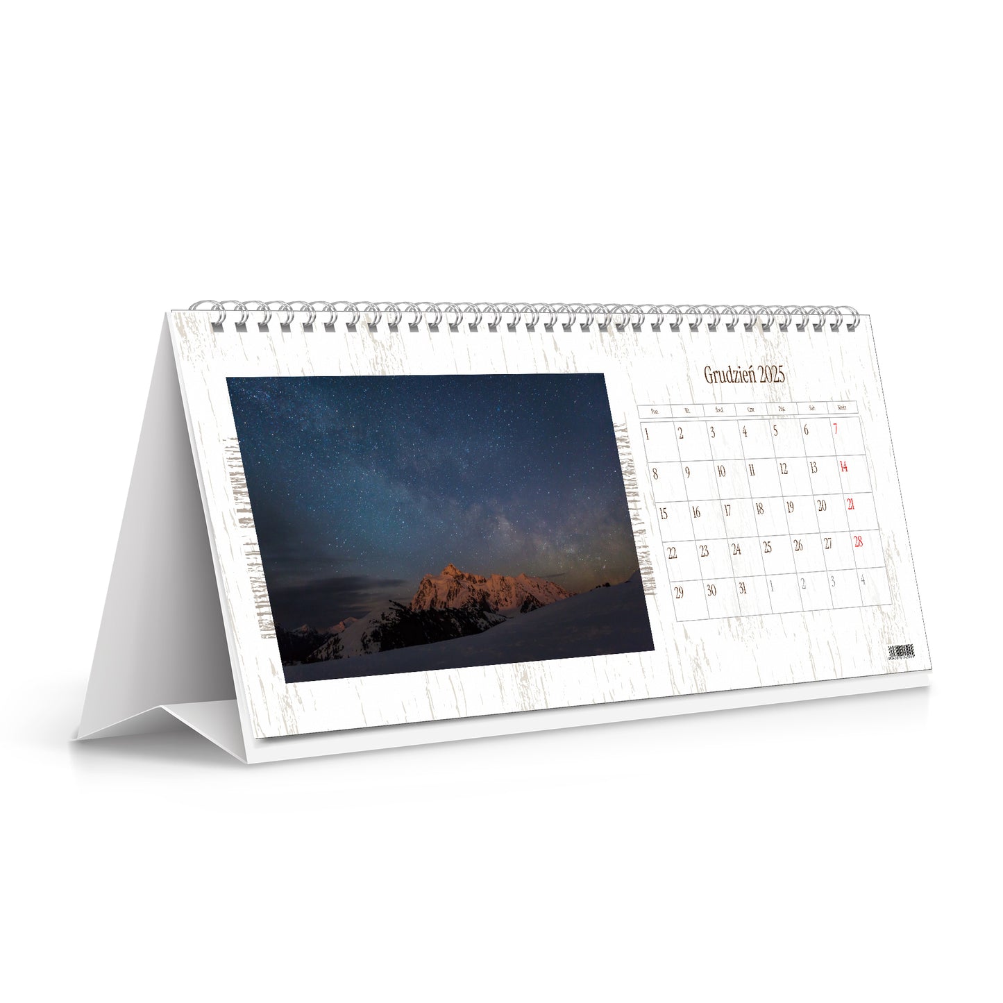 kalendarz biurkowy rustykalny