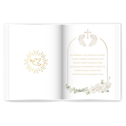 fotoalbum pamiatka chrzest chłopca pionowy