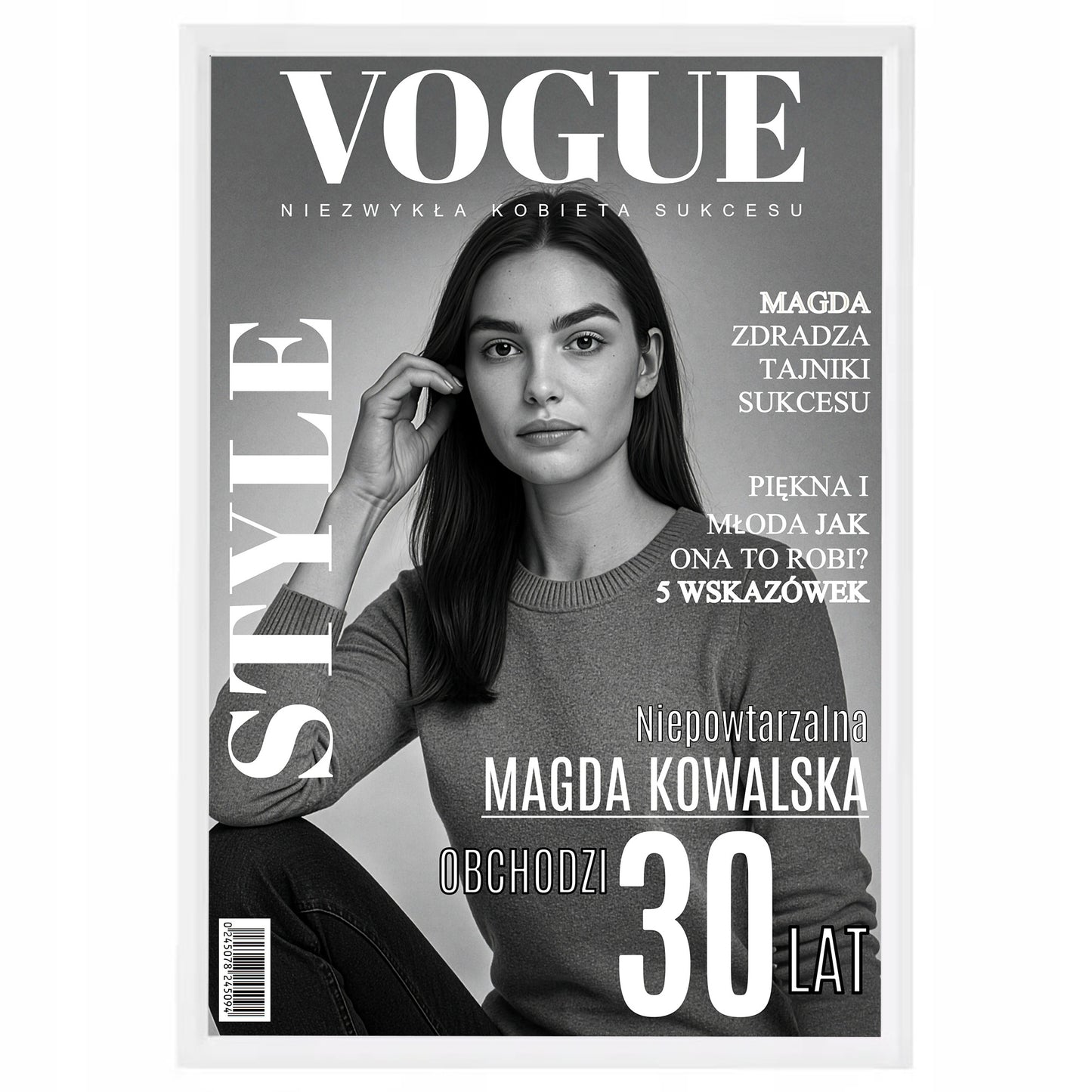 VOGUE personalizowana okładka magazynu A4 + ramka GRATIS