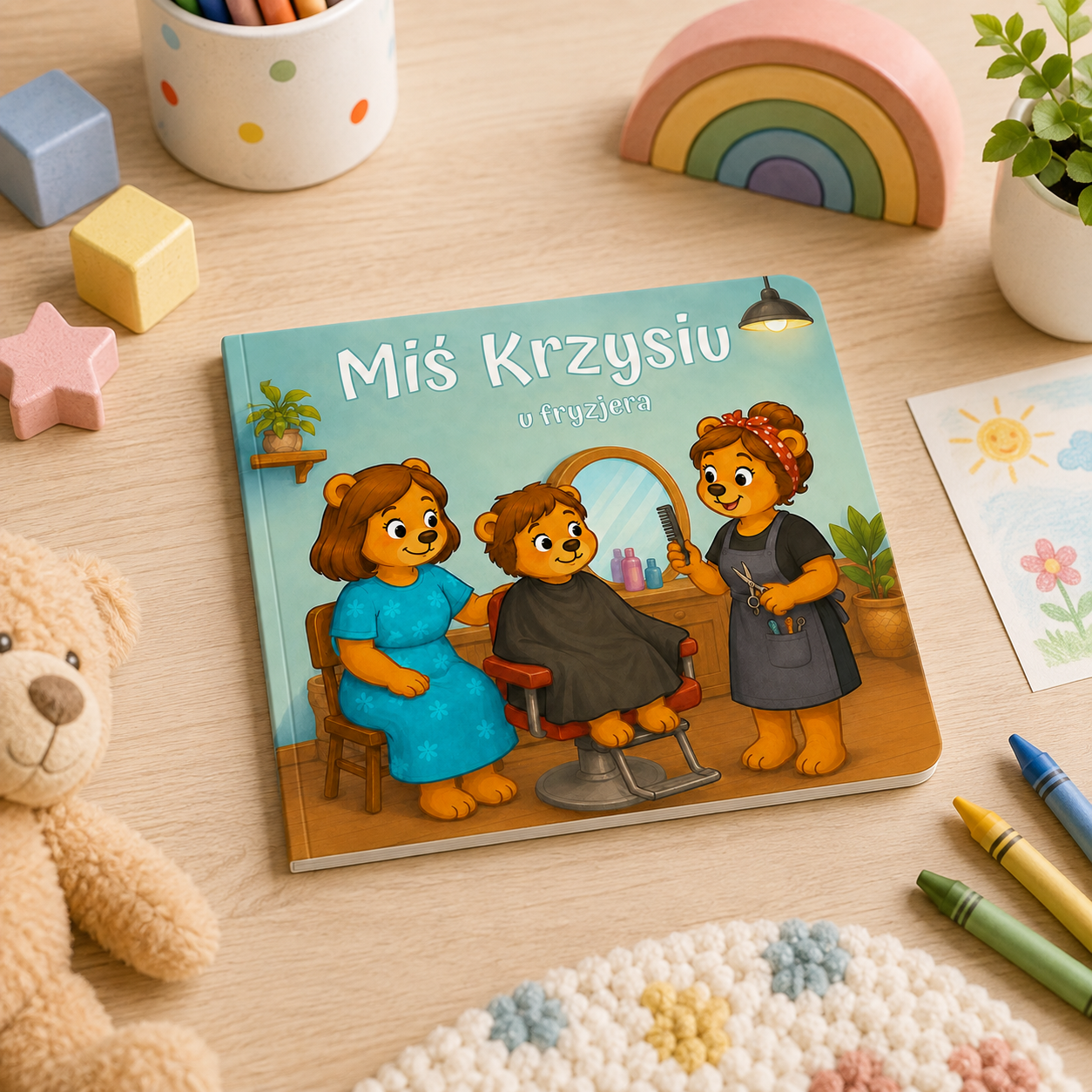 Książeczka dla dzieci personalizowana - Moja własna Bajka. Miś u fryzjera