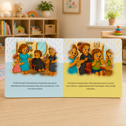 Książeczka dla dzieci personalizowana - Moja własna Bajka. Miś u fryzjera