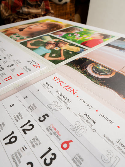 kalendarz jednodzielny z płaską główką 31X43
