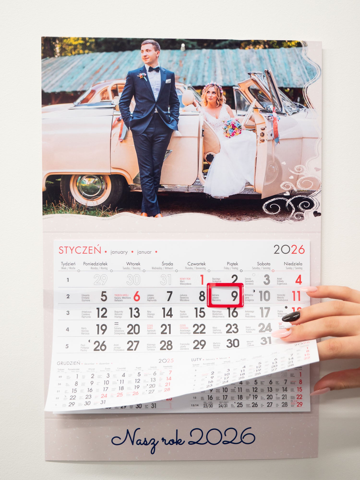 kalendarz jednodzielny z płaską główką 31X47