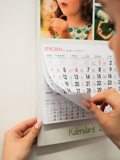 kalendarz jednodzielny z płaską główką 31X47