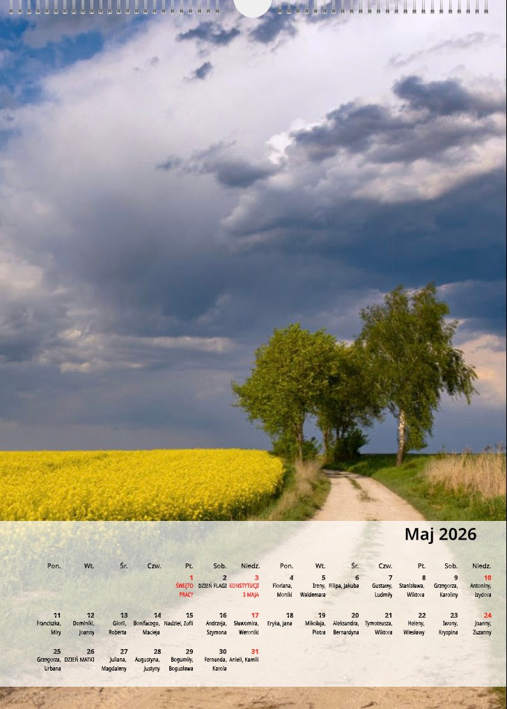 Kalendarz Mogilno w obiektywie 2026 układ pionowy