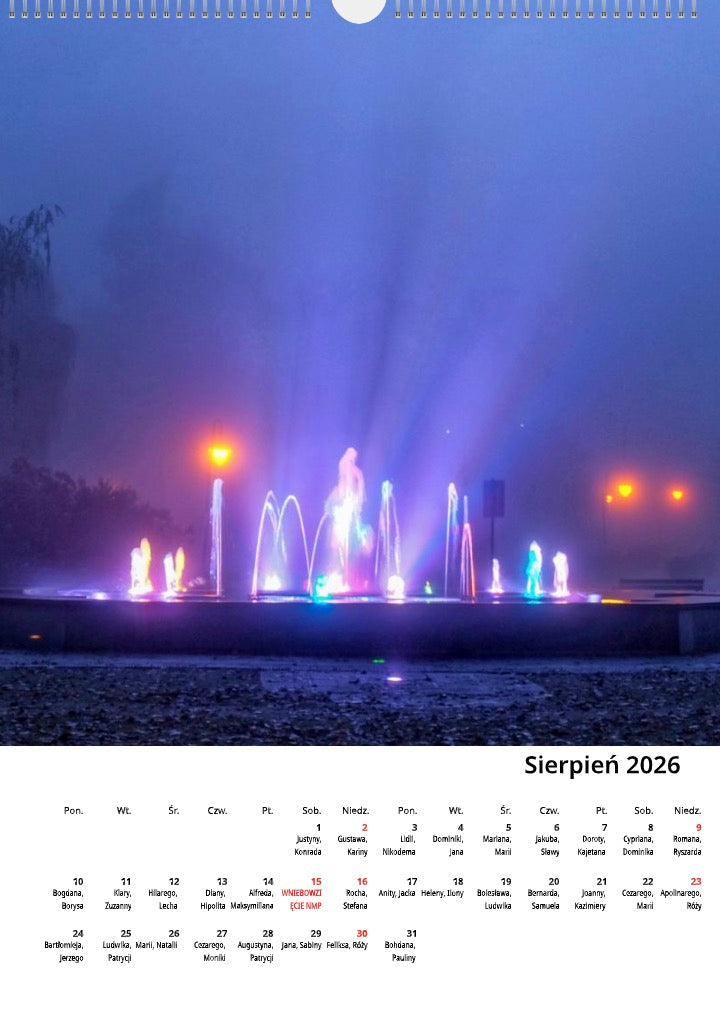 Kalendarz Mogilno w obiektywie 2026 układ pionowy