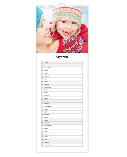kalendarz kuchenny pionowy z własnymi zdjeciami
