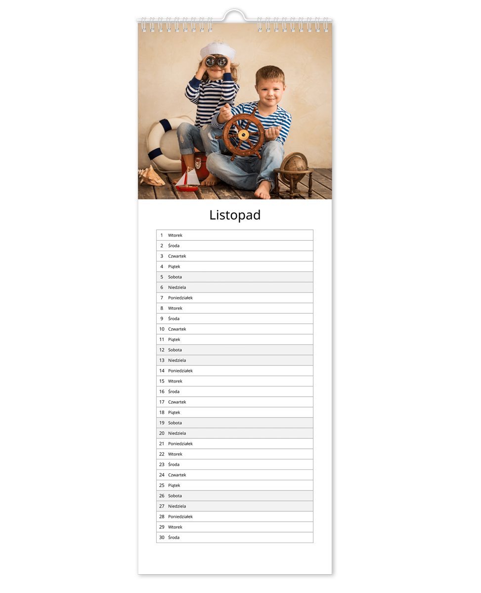 kalendarz kuchenny pionowy z własnymi zdjeciami