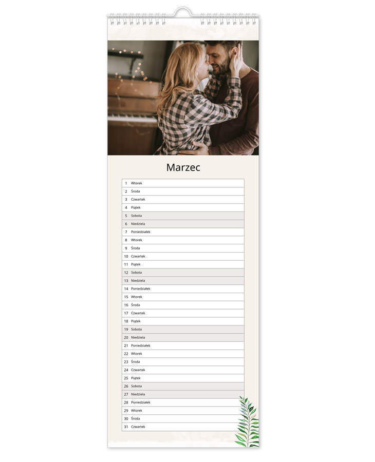kalendarz z własnymi zdjęciami kuchenny boho