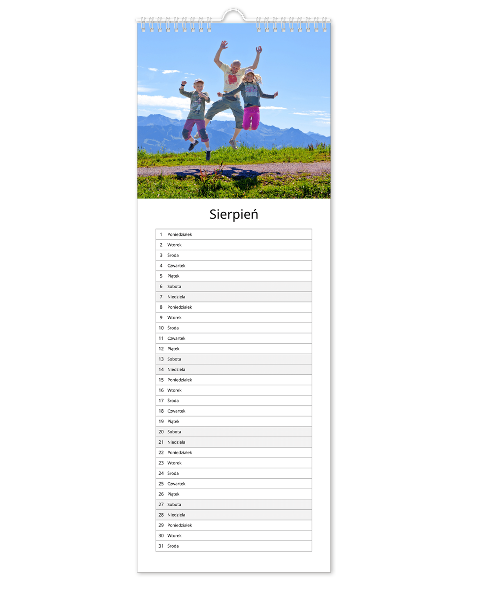 kalendarz kuchenny pionowy z własnymi zdjeciami