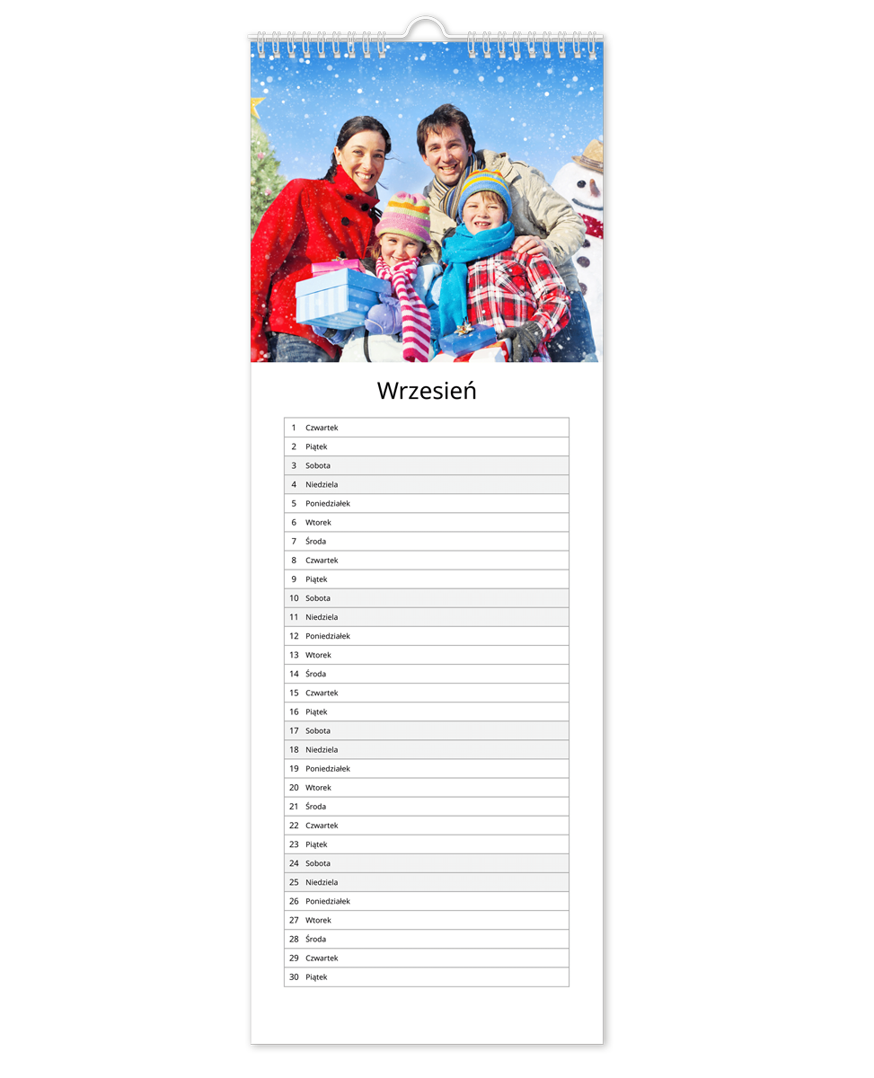 kalendarz kuchenny pionowy z własnymi zdjeciami