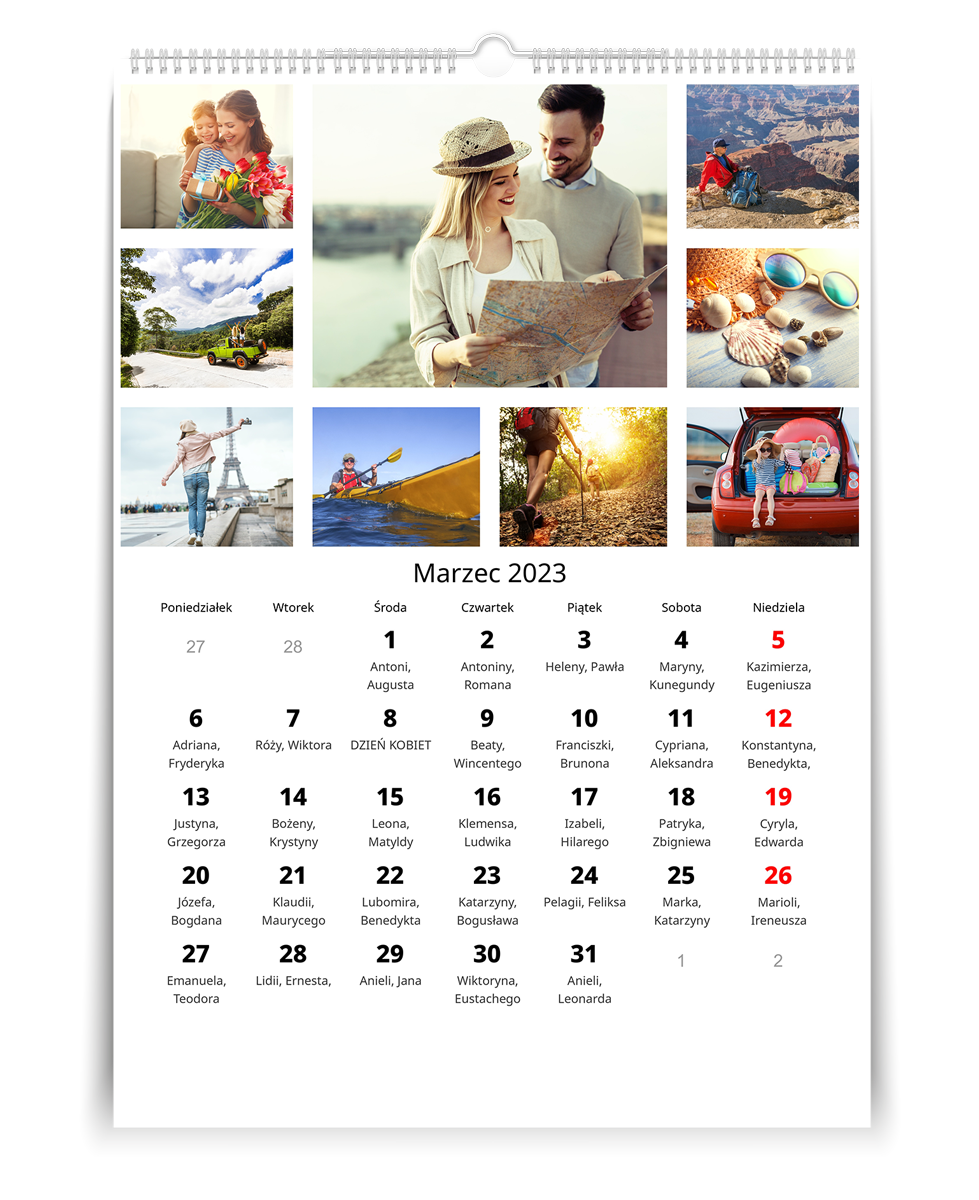 kalendarz A3 pionowy z własnymi zdjęciami