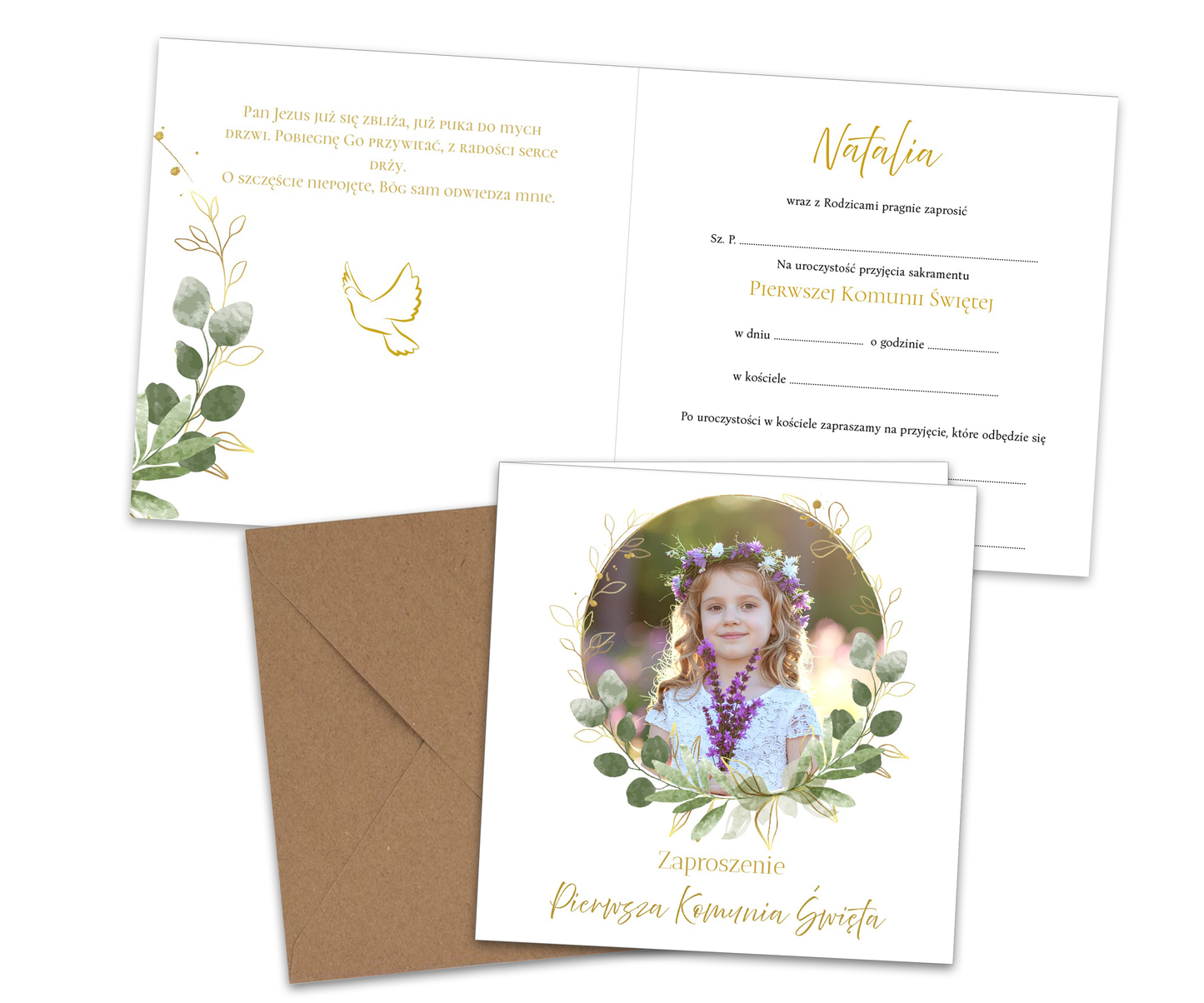 Zaproszenie na I Komunię Świętą – liście